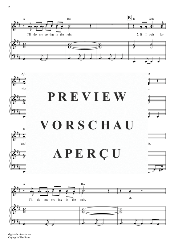 Product gallery: Page 3 of 7 Crying In The Rain , A-Ha, Voice with Piano Accompaniment