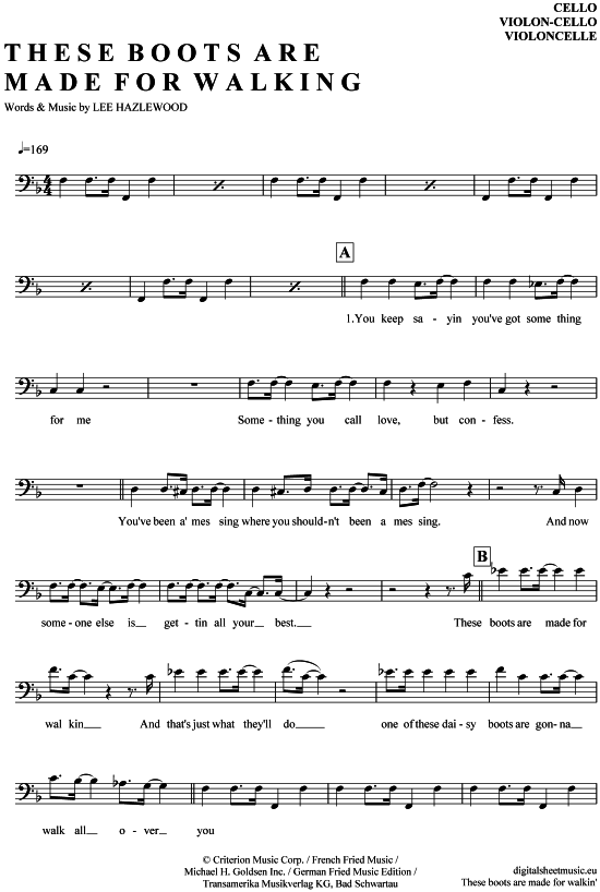 Produktgalerie: Seite 1 von 4 These boots are made for walking , Sinatra, Nancy, (Violon-Cello)