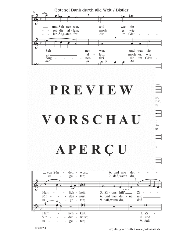gallery: Gott sei Dank durch alle Welt (Der Jahrkreis, Op.5 No.8), , (Gemischter Chor)