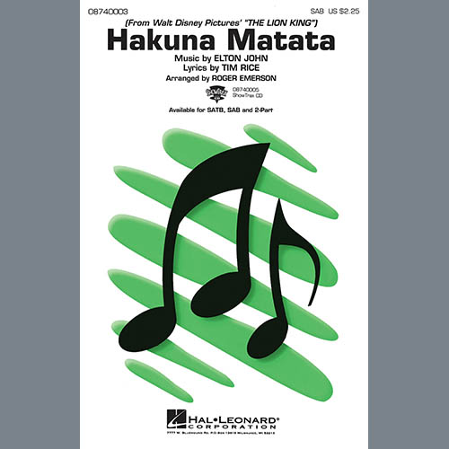 Product picture to: Hakuna Matata (from The Lion King) (arr. Roger Emerson)