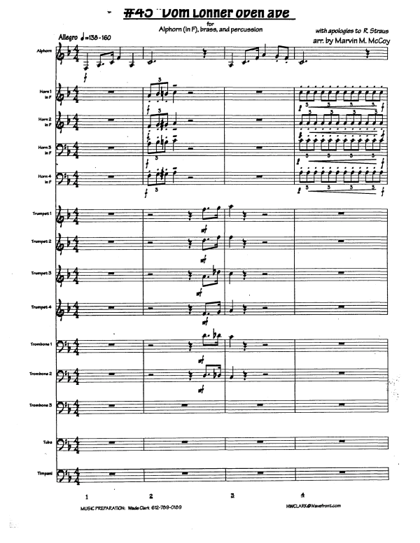 Produktgalerie: Seite 1 von 11 Dom Lohner Oben Abe, , Alphorn, Blechbläser Ensemble und Schlagwerk