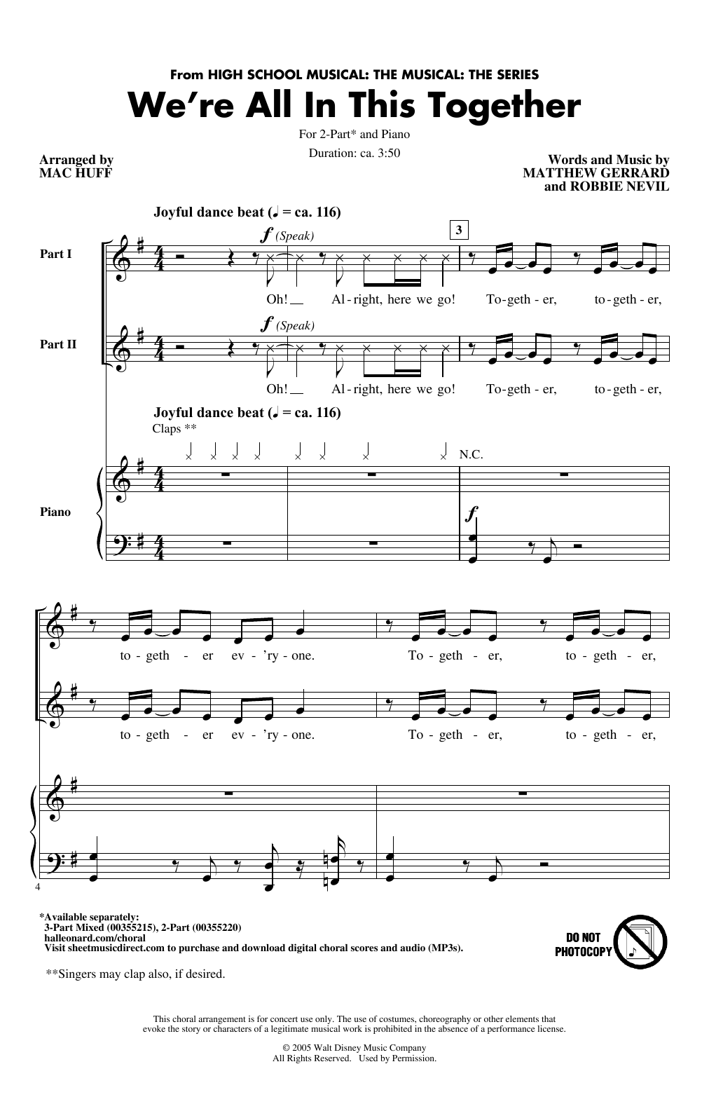 Produktbild zu: We're All In This Together (from High School Musical: The Musical: The Series) (arr. Mac Huff)