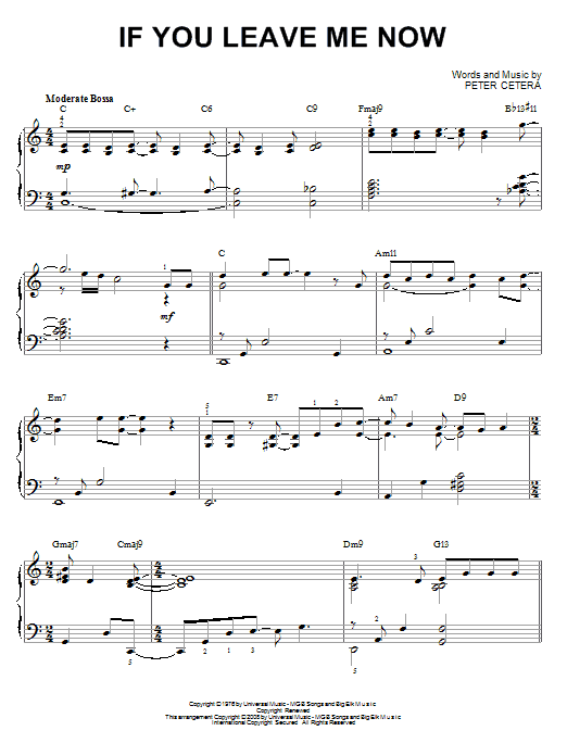 Product gallery: Page 1 of 1 If You Leave Me Now [Jazz version] (arr. Brent Edstrom), Chicago