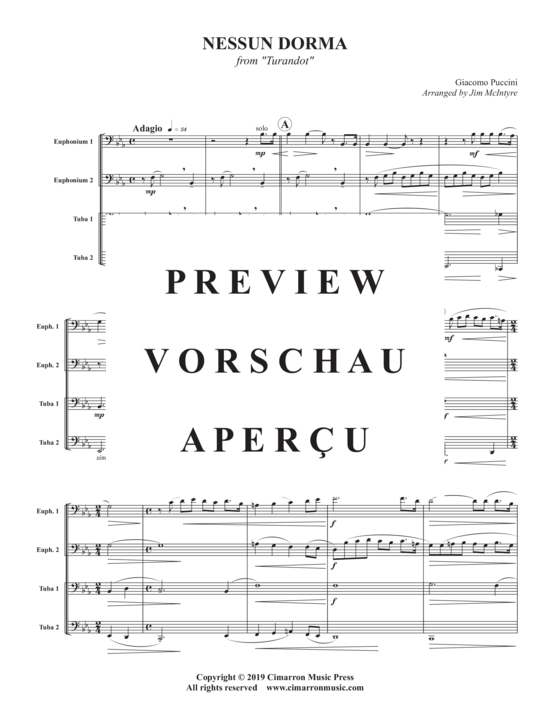 Product gallery: Page 3 of 10 Nessun Dorma , , (Tuba Quartett EETT)