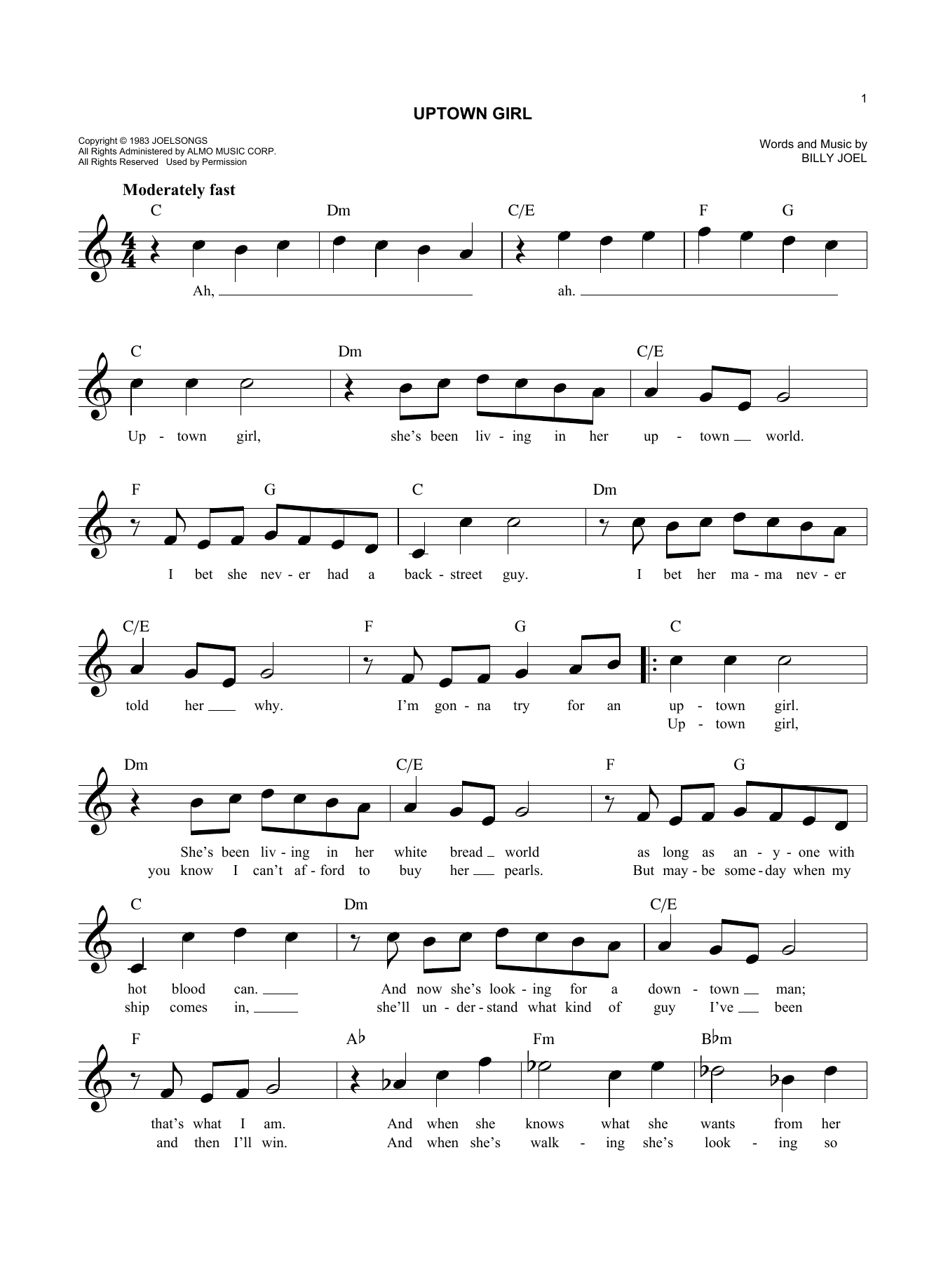 Produktgalerie: Seite 1 von 1 Uptown Girl, Billy Joel