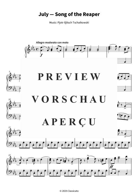 Product gallery: Page 4 of 5 July - Song of the Reaper - simplified version, , Piano Solo