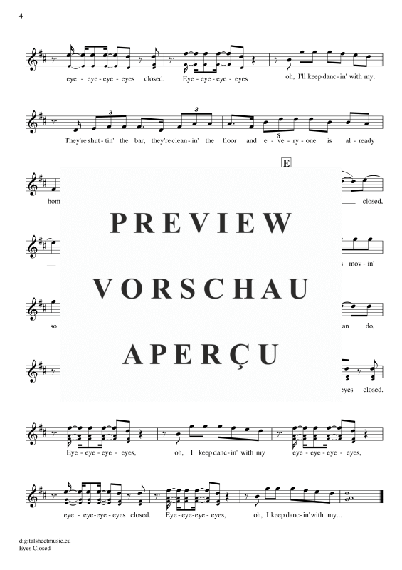 Produktgalerie: Seite 5 von 5 Eyes Closed, Sheeran, Ed, (Oboe)