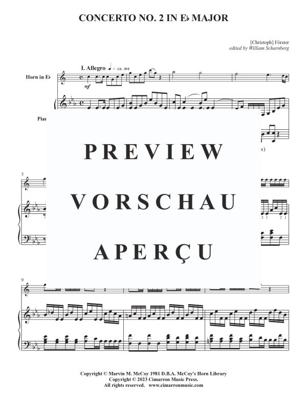 Produktgalerie: Seite 4 von 11 Konzert No. 2 in Es-Dur, , Horn in F und Klavier