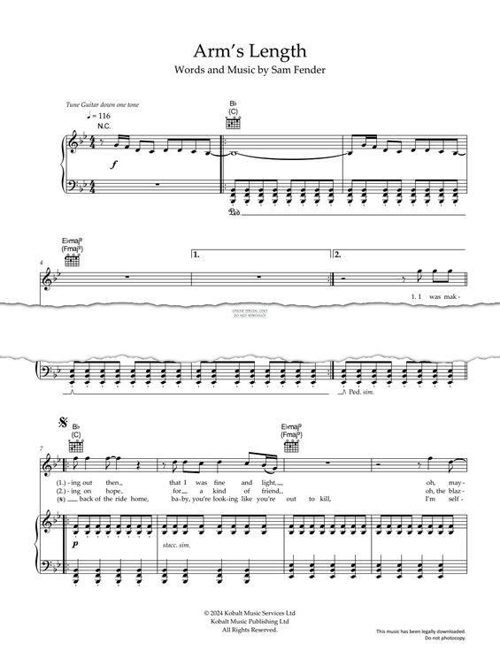Produktgalerie: Seite 1 von 1 Arm's Length, Sam Fender, Gesang, Gitarre, Klavier