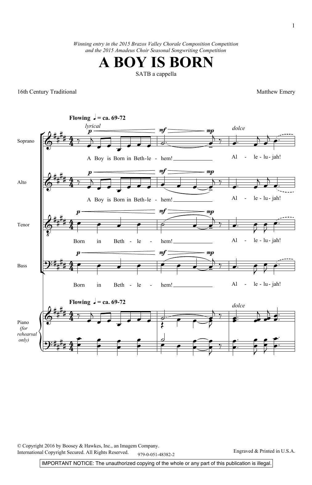 Product gallery: Page 1 of 1 A Boy Is Born, Matthew Emery
