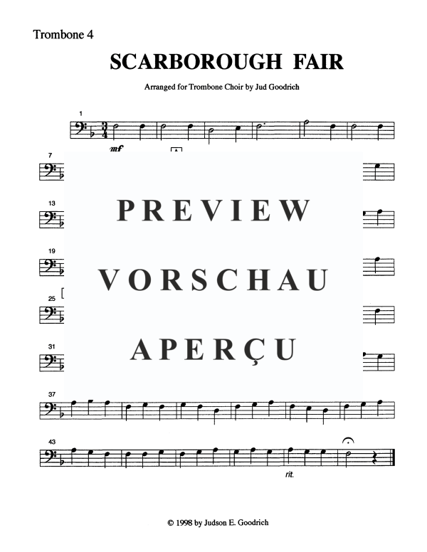 Produktgalerie: Seite 9 von 10 Scarborough Fair, , Posaunen Quintett