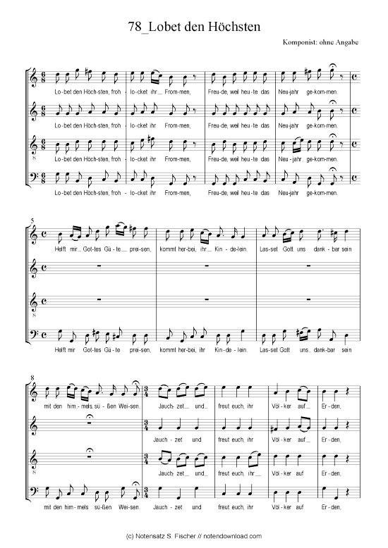 Product picture to: Lobet den Höchsten Neujahrsmotette