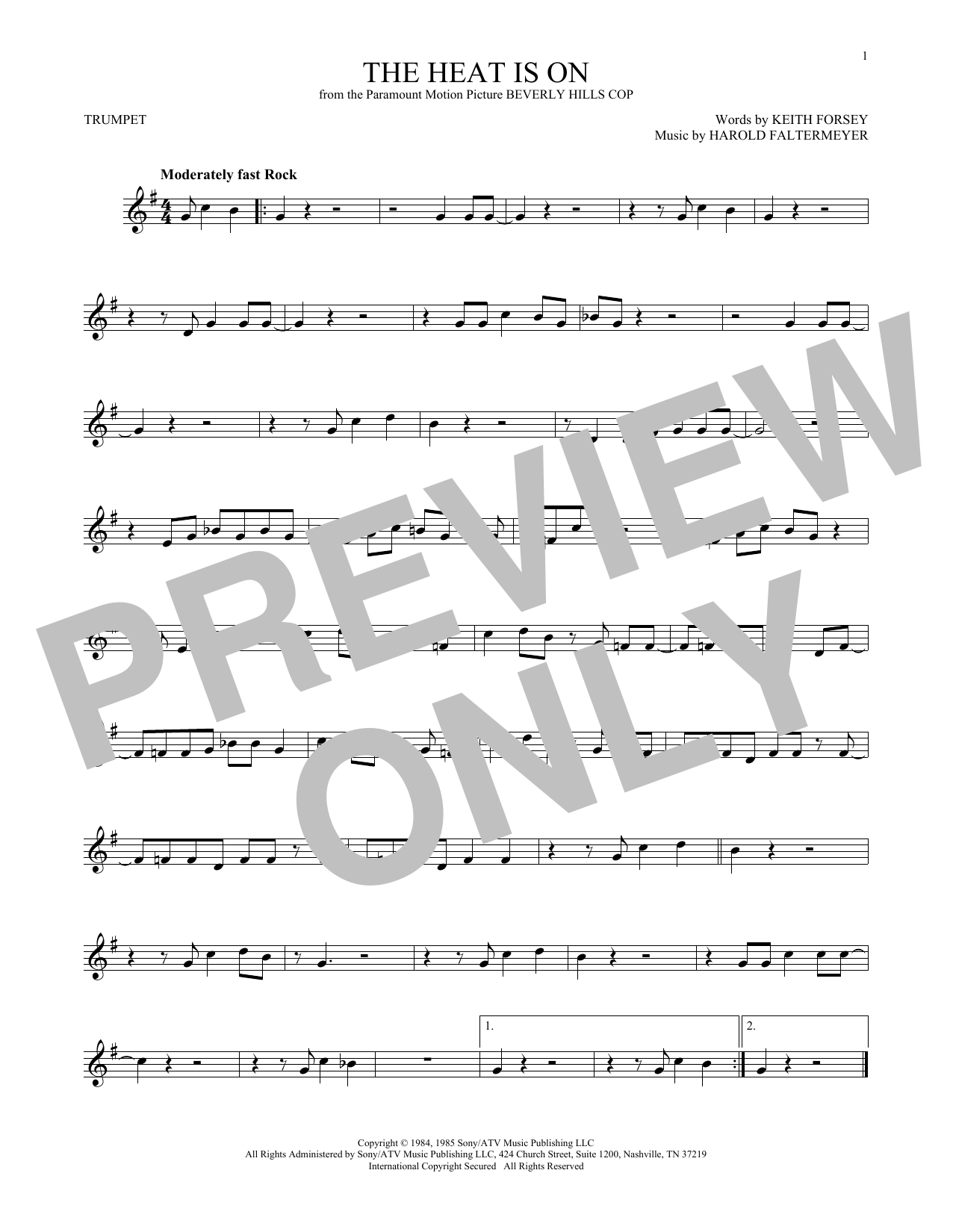 Produktgalerie: Seite 1 von 1 The Heat Is On, Glenn Frey, Trompete