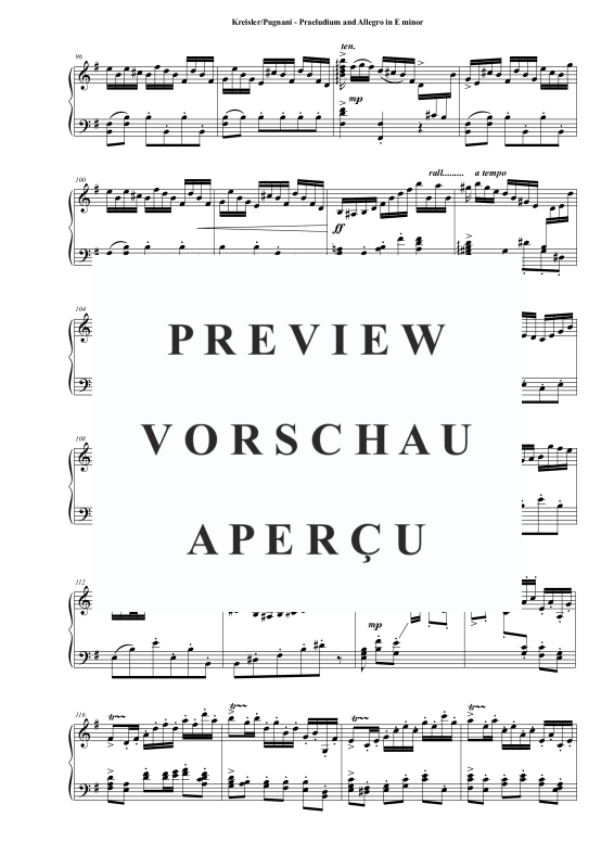 Product gallery: Page 6 of 8 Praeludium and Allegro in E minor, , Solo Piano