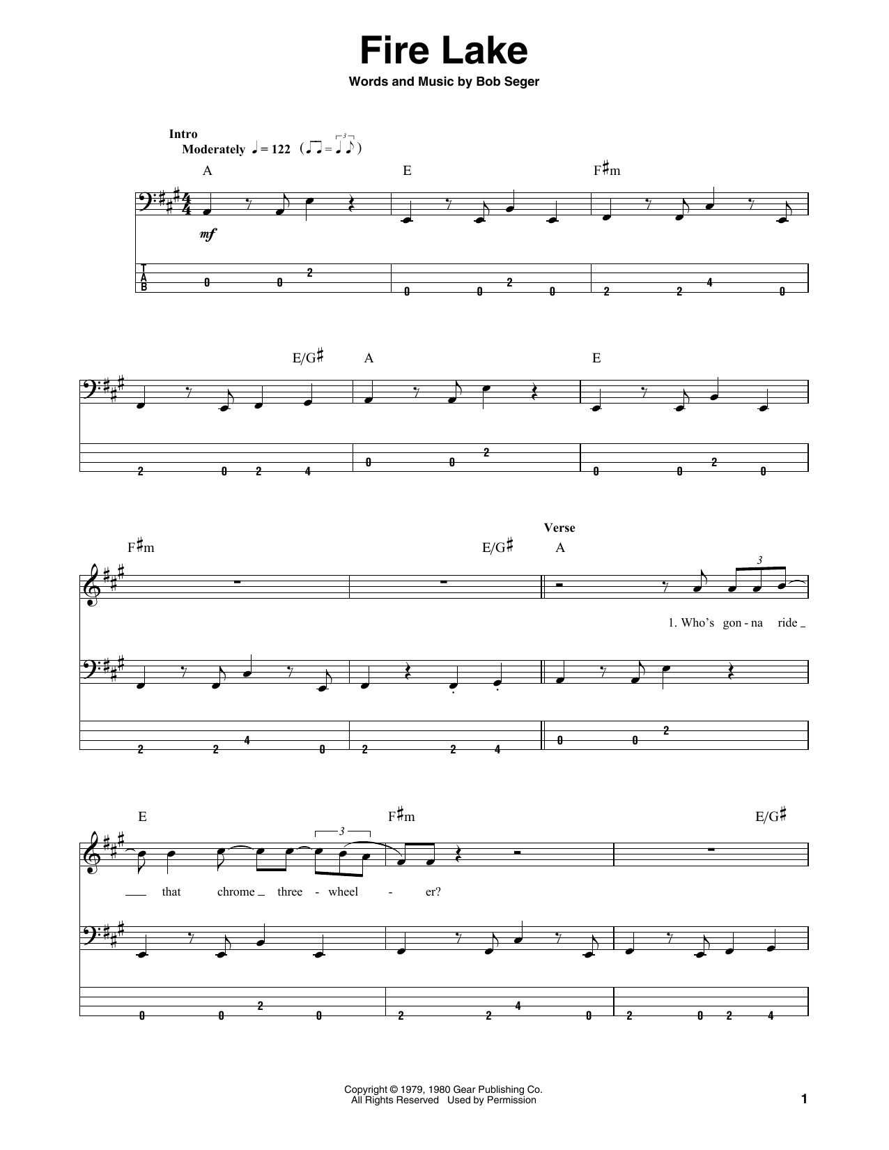 Produktgalerie: Seite 1 von 1 Fire Lake, Bob Seger, E-Bass