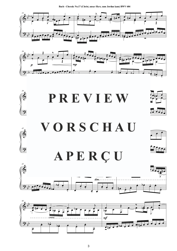 Product gallery: Page 4 of 5 Choral No.17 in C-Moll (Christ, unser Herr, zum Jordan kam) BWV 684, , Solo Piano