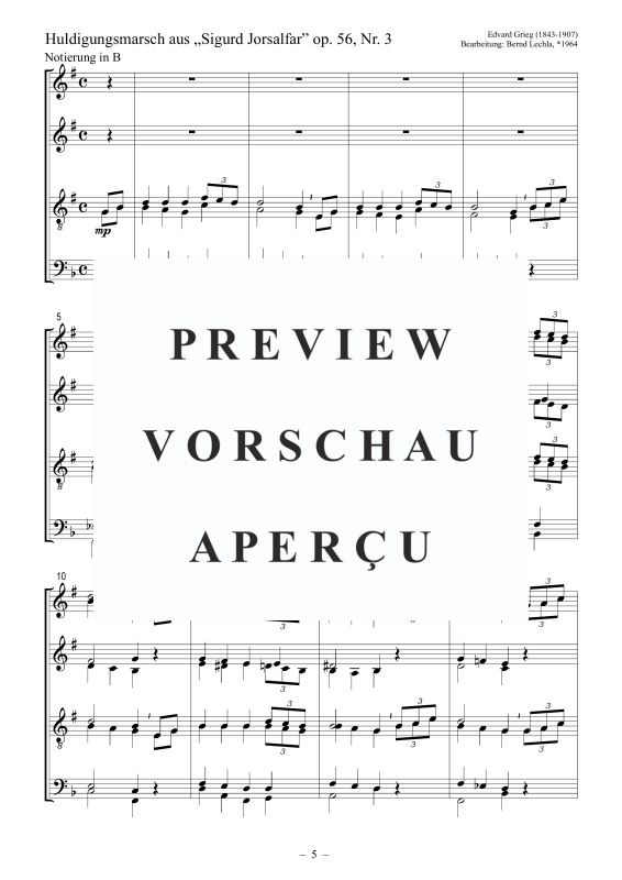 Produktgalerie: Seite 6 von 9 Huldigungsmarsch aus Sigurd Jorsalfar op. 56, Nr. 3, , Posaunenchor