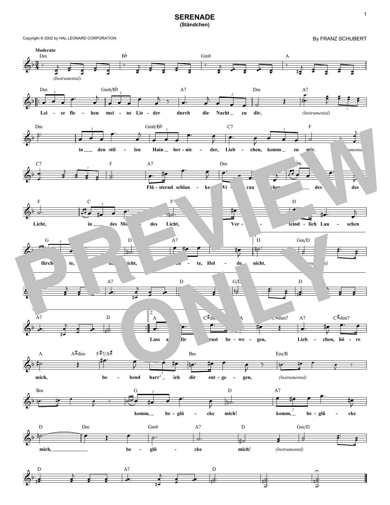 Product picture to: Serenade (Ständchen)