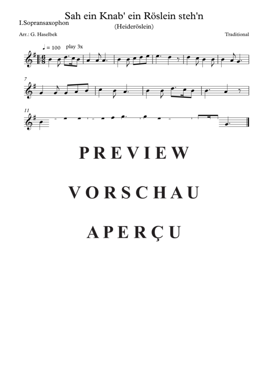 Product gallery: Page 4 of 8 Sah ein Knab´ ein Röslein steh´n (Heideröslein) , , Saxophon Quartet S/AATB