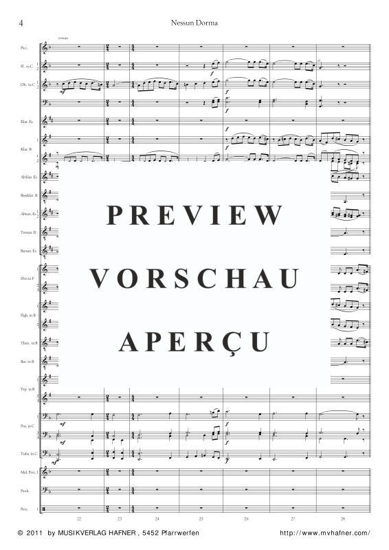 Product gallery: Page 9 of 11 Nessun Dorma, , (large wind orchestra)