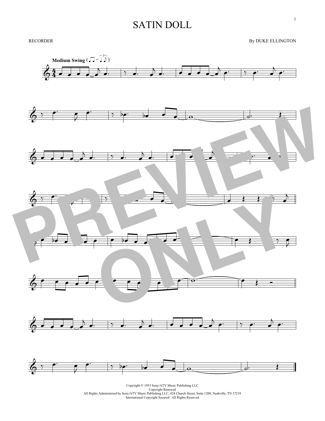 Product gallery: Page 1 of 1 Satin Doll, Duke Ellington