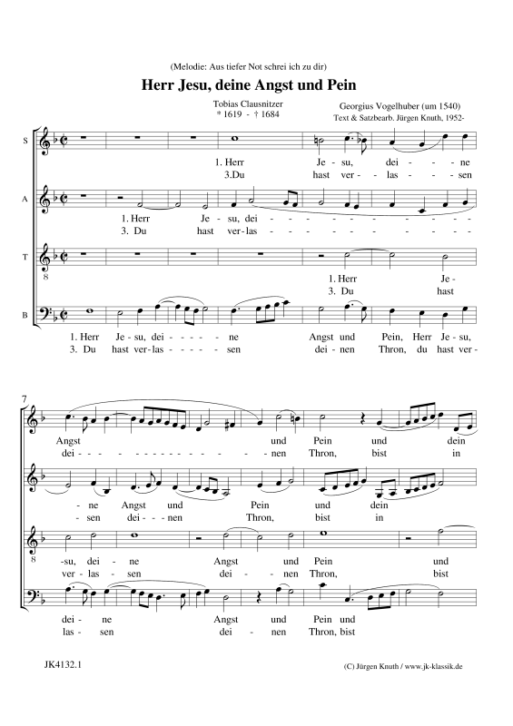 gallery: Herr Jesu, deine Angst und Pein, , Gemischter Chor