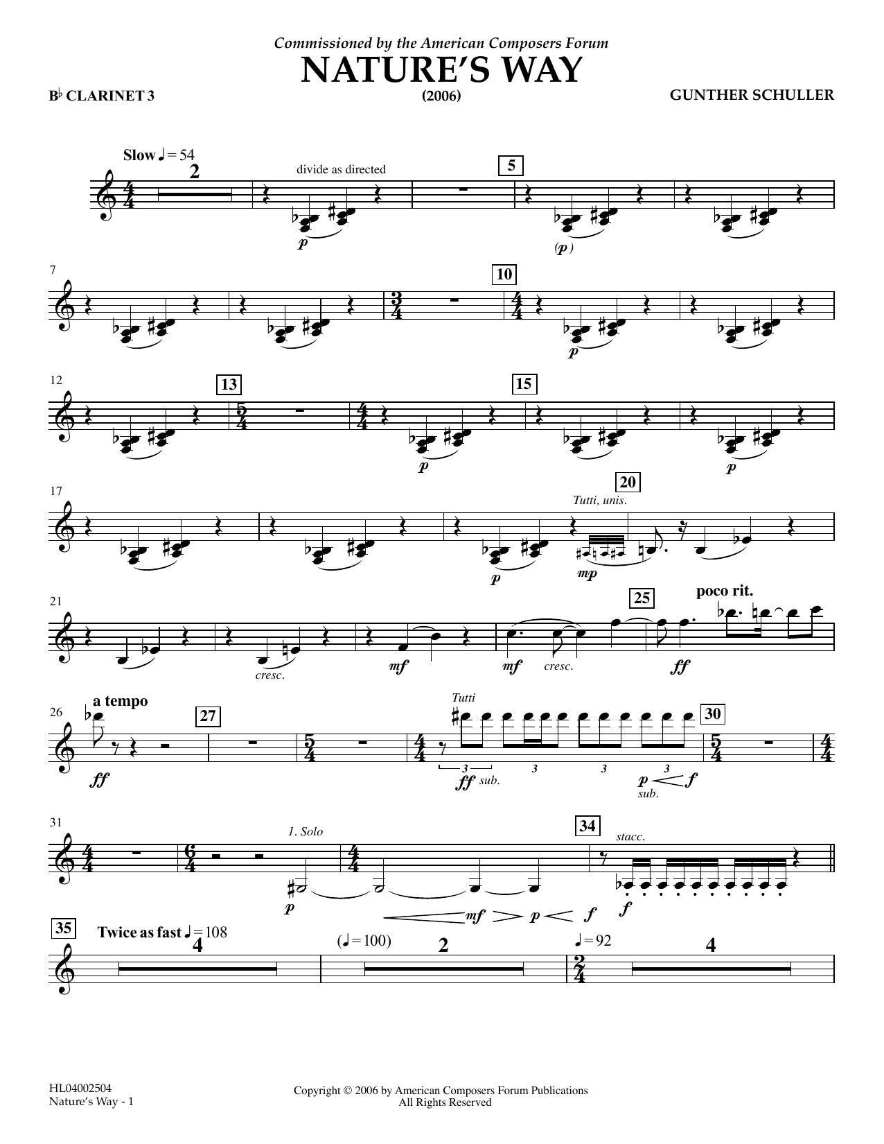Product picture to: Nature's Way - Bb Clarinet 3