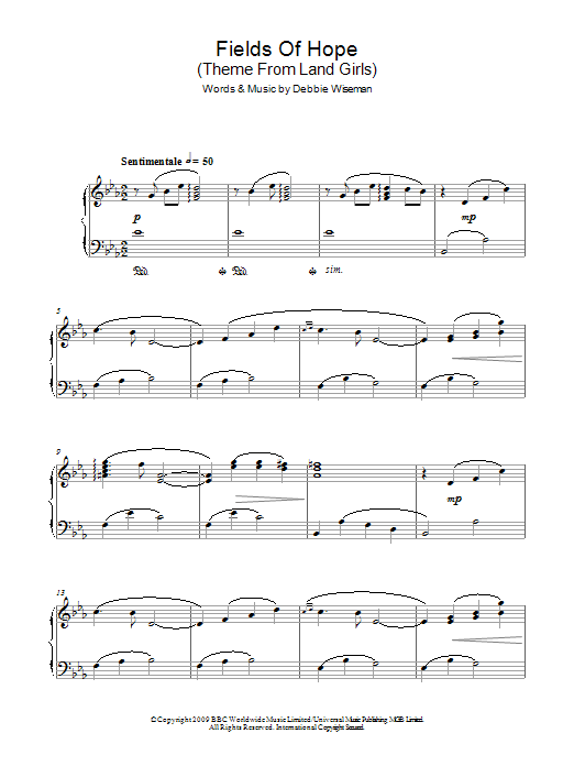 Produktbild zu: Fields Of Hope (Theme From Land Girls)