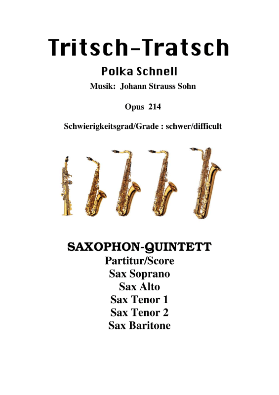 cover: Tritsch-Tratsch, , Saxophon Quintett