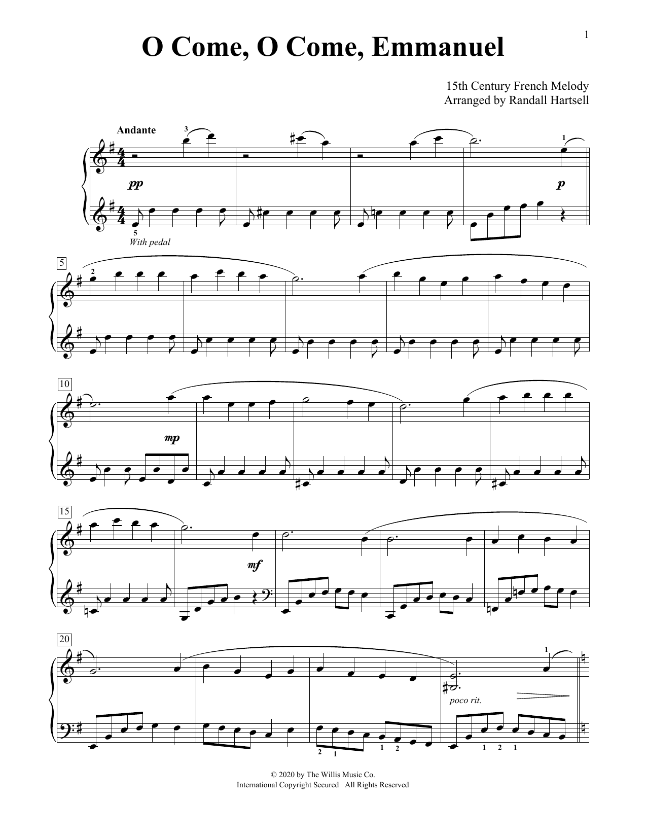 Produktbild zu: O Come, O Come, Emmanuel (arr. Randall Hartsell)