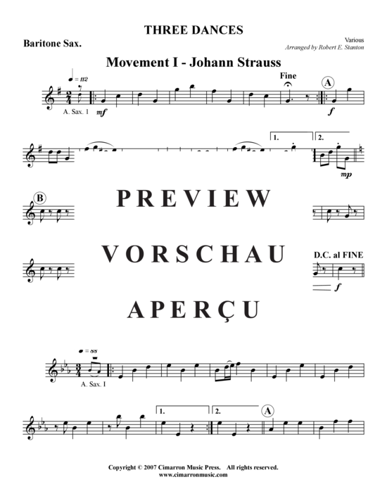 Product gallery: Page 9 of 12 Drei Tänze , , (Saxophone quartet SATB)