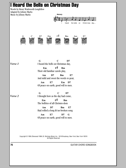Product gallery: Page 1 of 1 I Heard The Bells On Christmas Day, Henry Wadsworth Longfellow