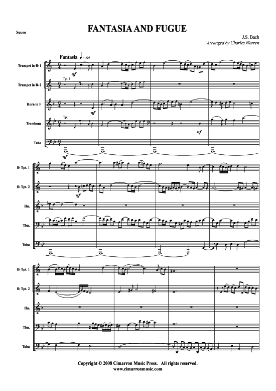 Produktbild zu: Fantasia und Fuga  J. S. Bach