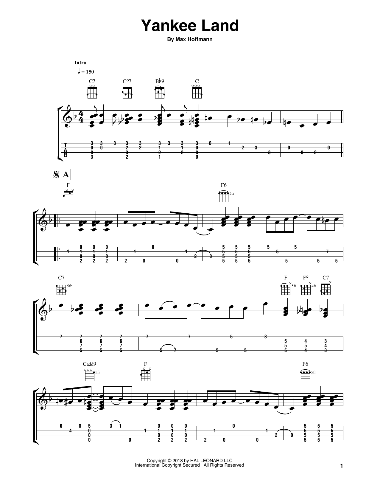 Product gallery: Page 1 of 1 Yankee Land (arr. Fred Sokolow), Max Hoffmann