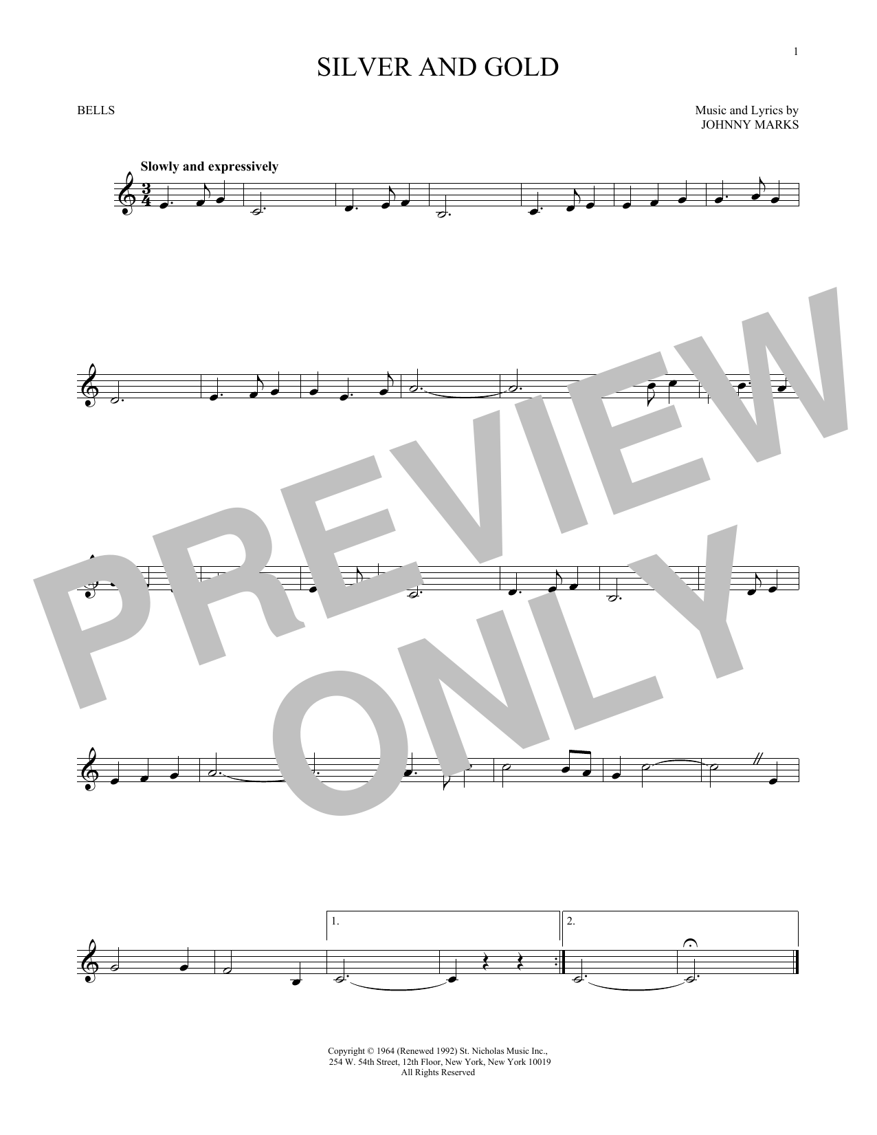 Produktgalerie: Seite 1 von 1 Silver And Gold, Johnny Marks, Percussion