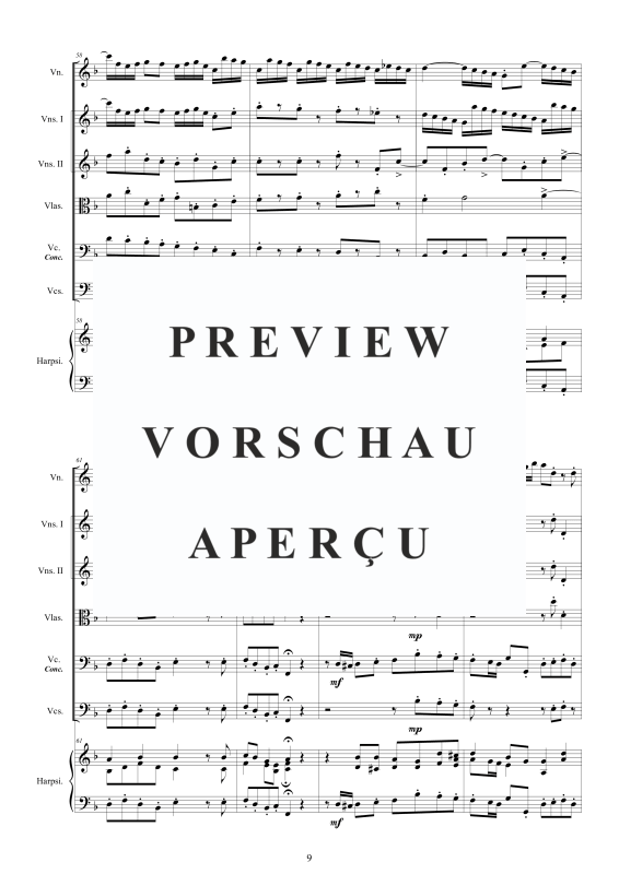 Produktgalerie: Seite 10 von 11 Violin Konzert in F-Dur BWV 1053, , Gemischtes Ensemble Violine, Violoncello, Streicher und Cembalo BC