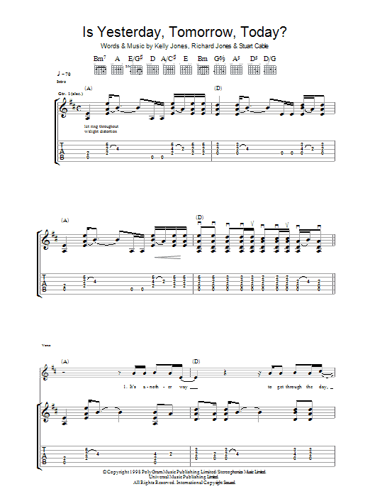 Produktgalerie: Seite 1 von 1 Is Yesterday, Tomorrow, Today?, Stereophonics, Gitarre