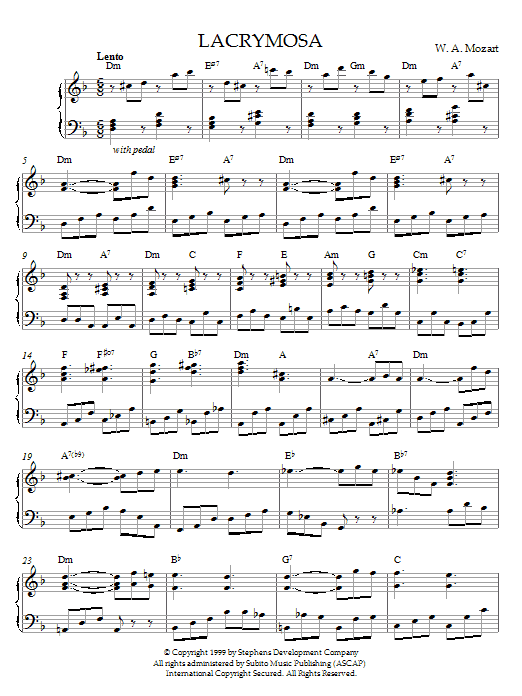 Product gallery: Page 1 of 1 Lacrymosa, K. 626, Wolfgang Amadeus Mozart