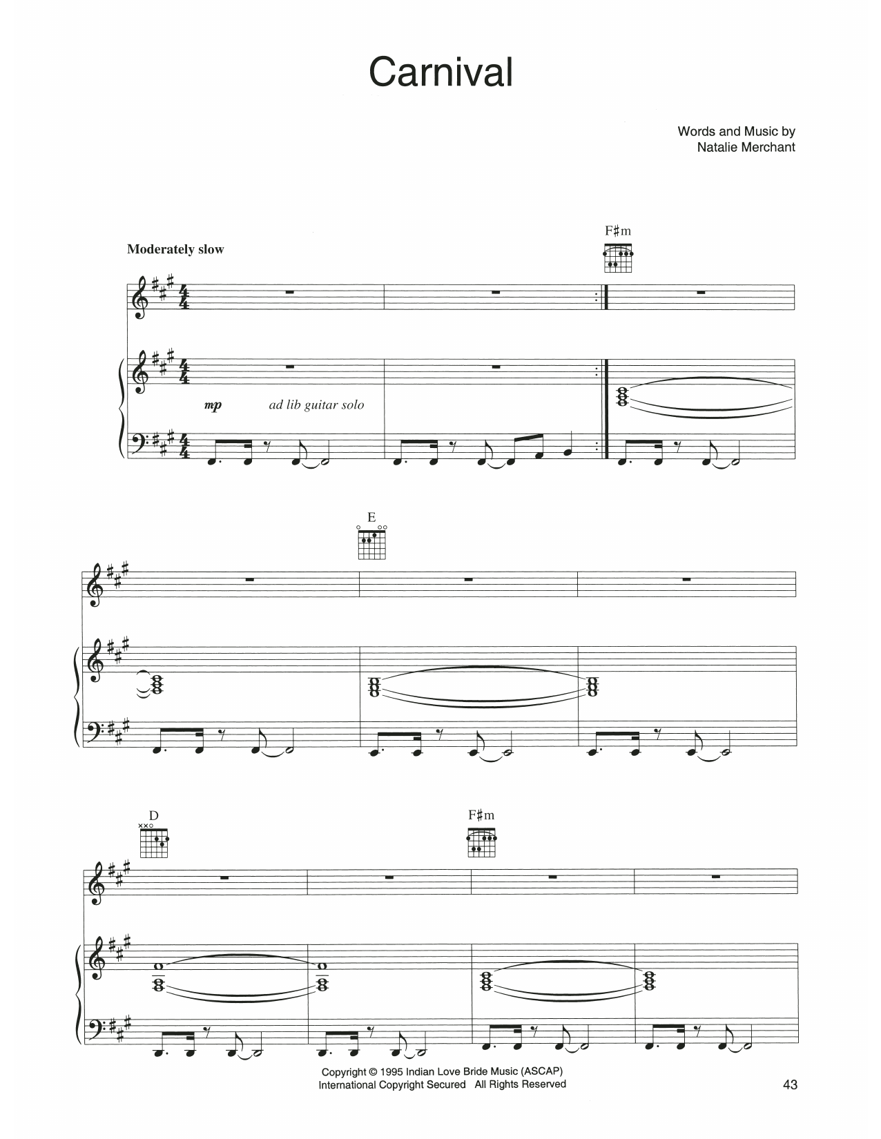 Produktgalerie: Seite 1 von 1 Carnival, Natalie Merchant, Gesang, Gitarre, Klavier