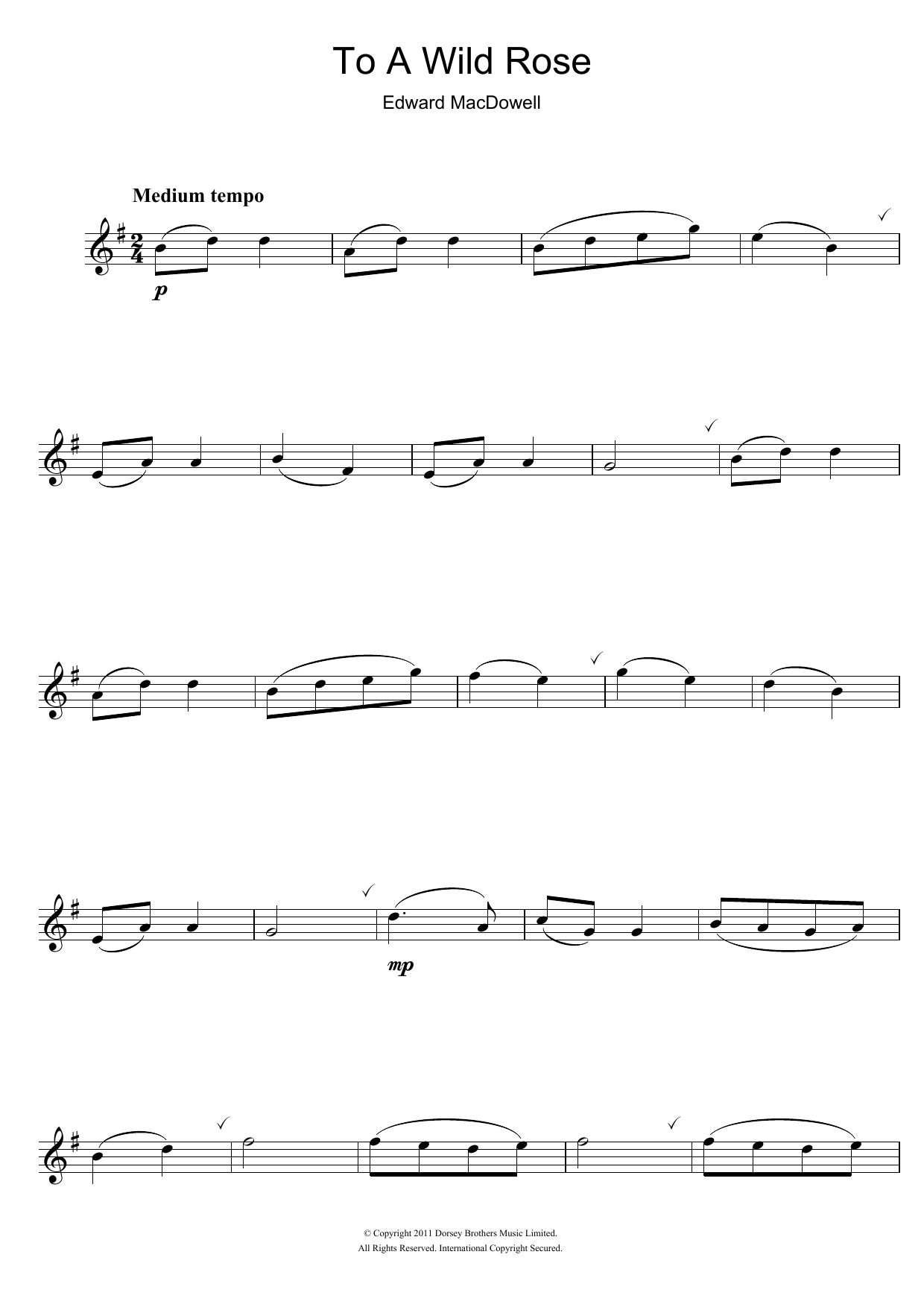 Product gallery: Page 1 of 1 To A Wild Rose, Edward MacDowell