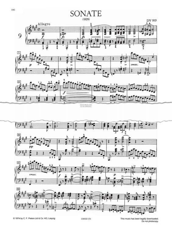 Produktgalerie: Seite 1 von 1 Piano Sonata D959, Franz Schubert, Klavier