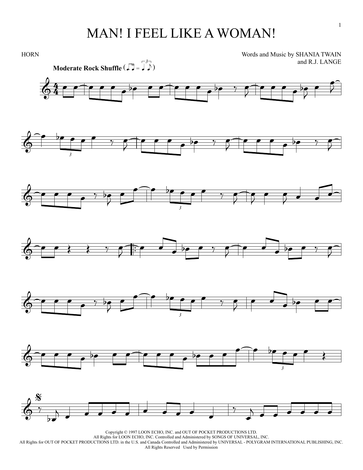 Produktgalerie: Seite 1 von 1 Man! I Feel Like A Woman!, Shania Twain, Horn