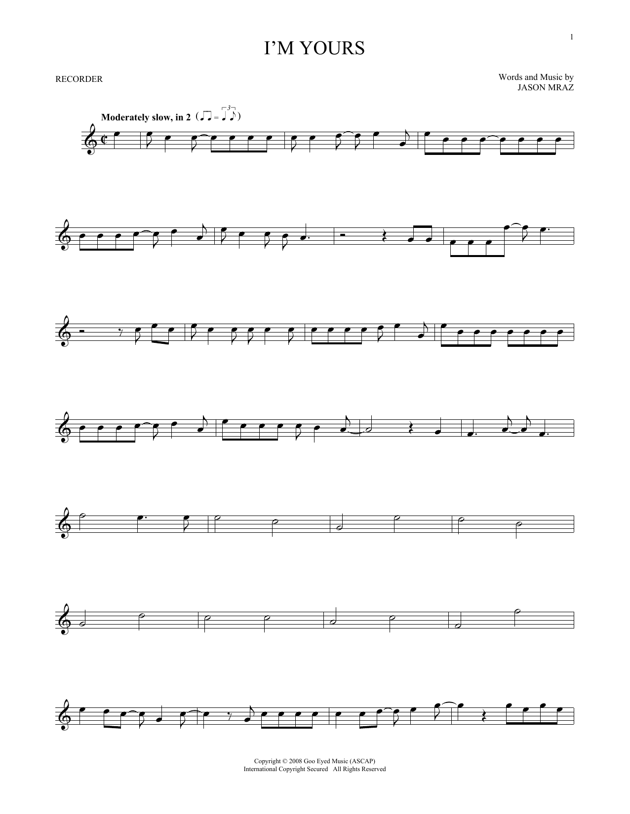 Product gallery: Page 1 of 1 I'm Yours, Jason Mraz