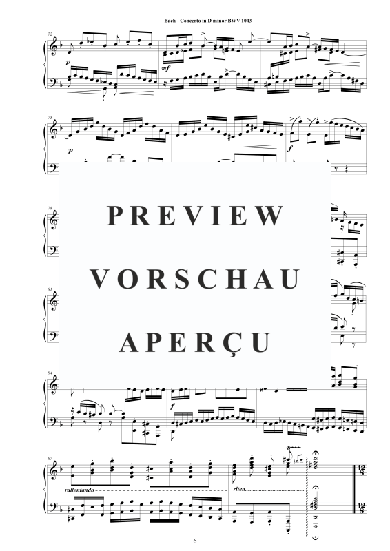 Produktgalerie: Seite 7 von 11 Piano Concerto in D-Moll BWV 1043, , Klavier Solo