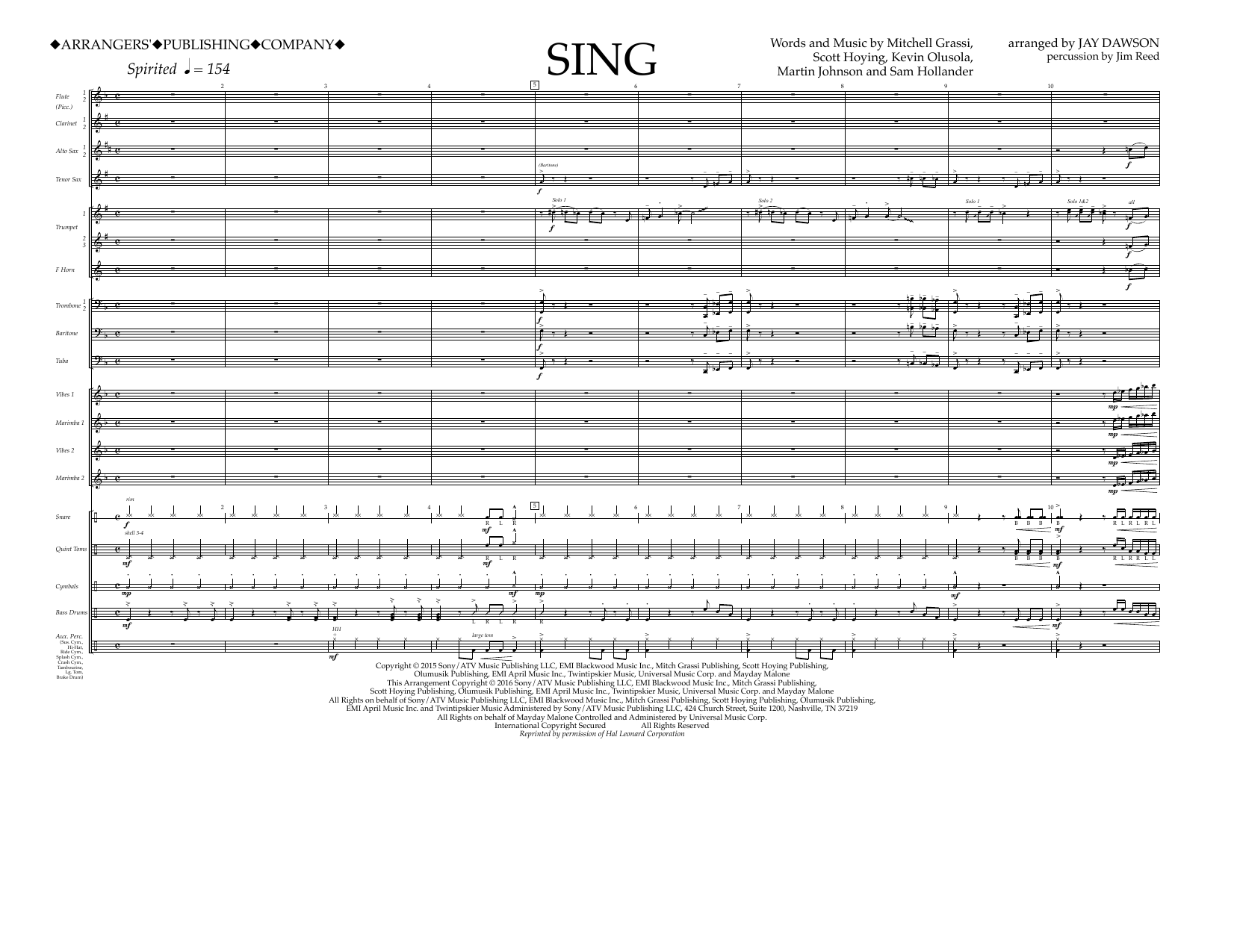 Product picture to: Sing - Full Score