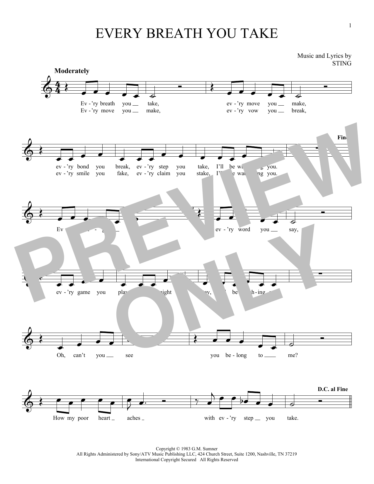 Product gallery: Page 1 of 1 Every Breath You Take, The Police