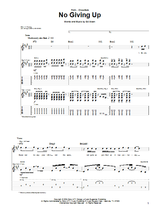 Produktgalerie: Seite 1 von 1 No Giving Up, Crossfade, Gitarre