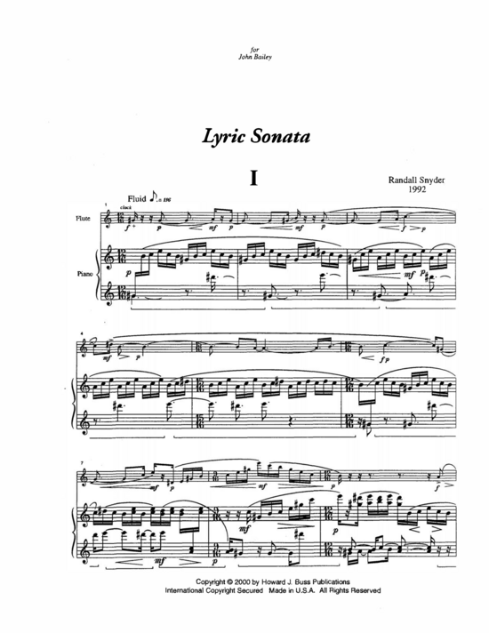 Product picture to: Lyric Sonata Randall Snyder