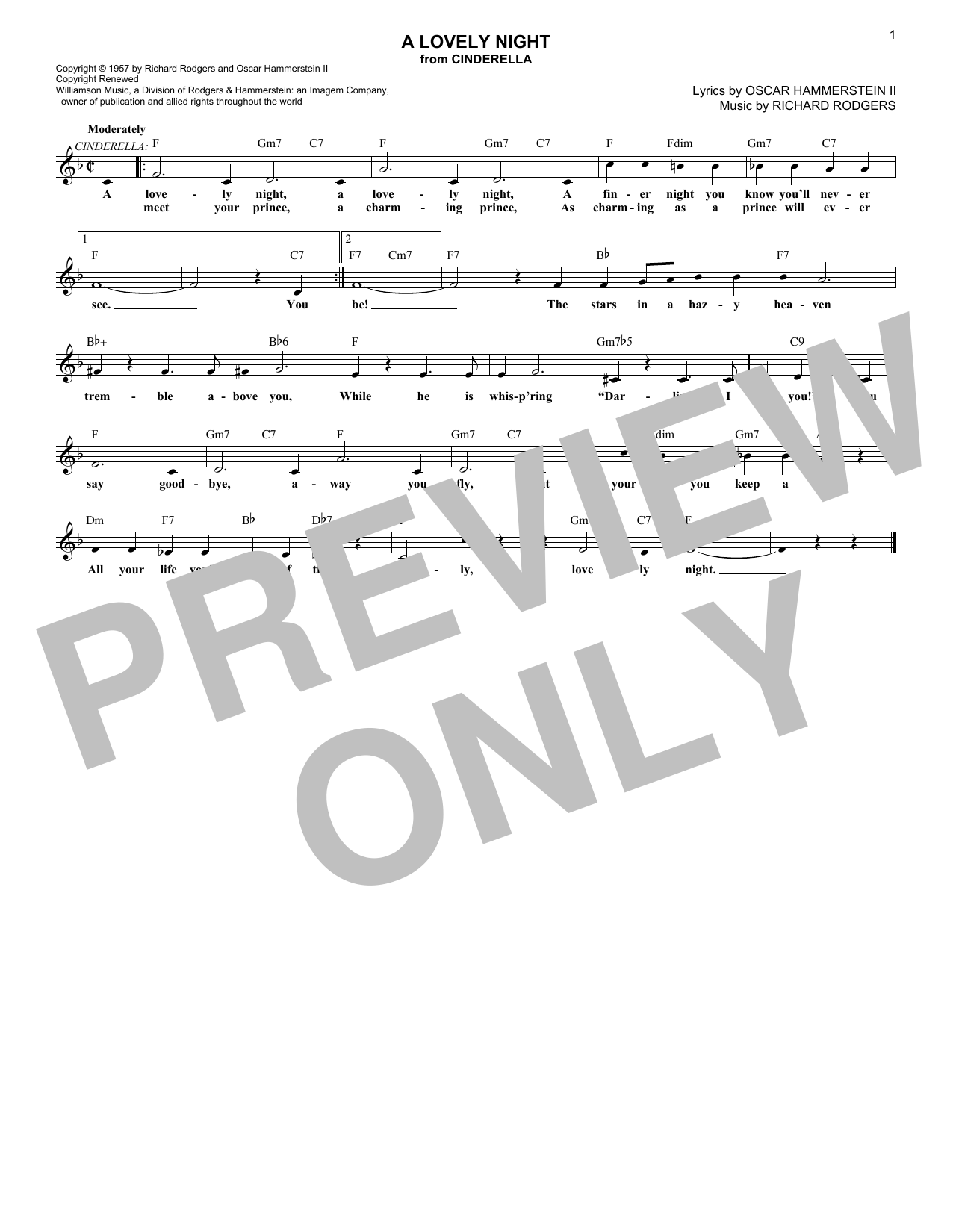 Produktbild zu:  A Lovely Night (from Cinderella) - Rodgers & Hammerstein