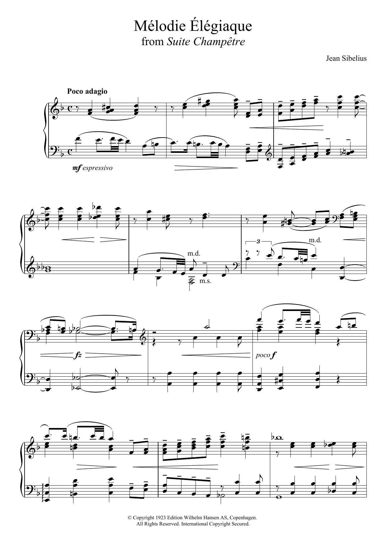 Product picture to: Suite Champetre, Op.98B - II. Melodie Elegiaque